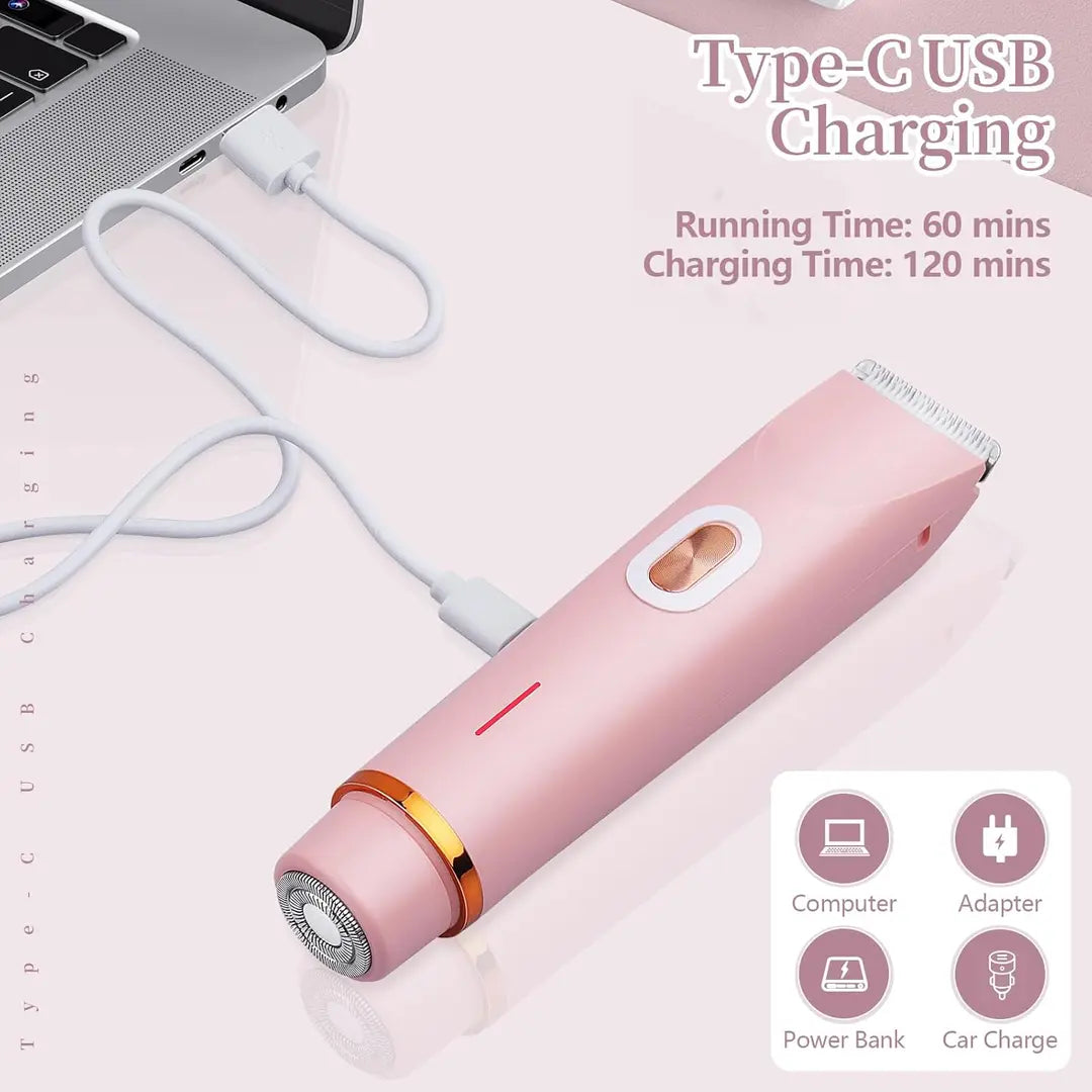 Women's Electric Shaver & Trimmer | 2-in-1 Hair Removal