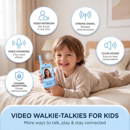 🎥 Kids Video Walkie Talkie Set with Voice Changer + LCD Writing Tablet | 2-Piece Interactive Communication Toy for Boys & Girls