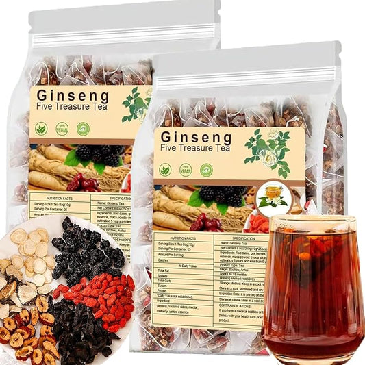 Missfeel Five Treasure Ginseng Tea for Men – Energy & Stamina Support (30 Tea Bags)