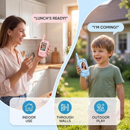 🎥 Kids Video Walkie Talkie Set with Voice Changer + LCD Writing Tablet | 2-Piece Interactive Communication Toy for Boys & Girls