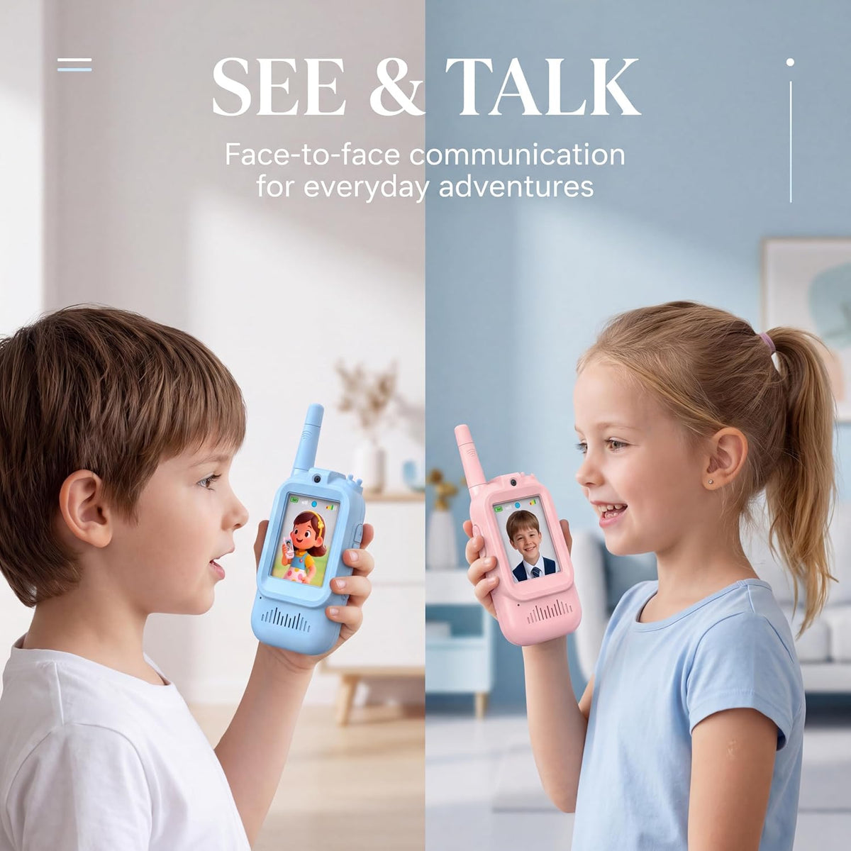 🎥 Kids Video Walkie Talkie Set with Voice Changer + LCD Writing Tablet | 2-Piece Interactive Communication Toy for Boys & Girls