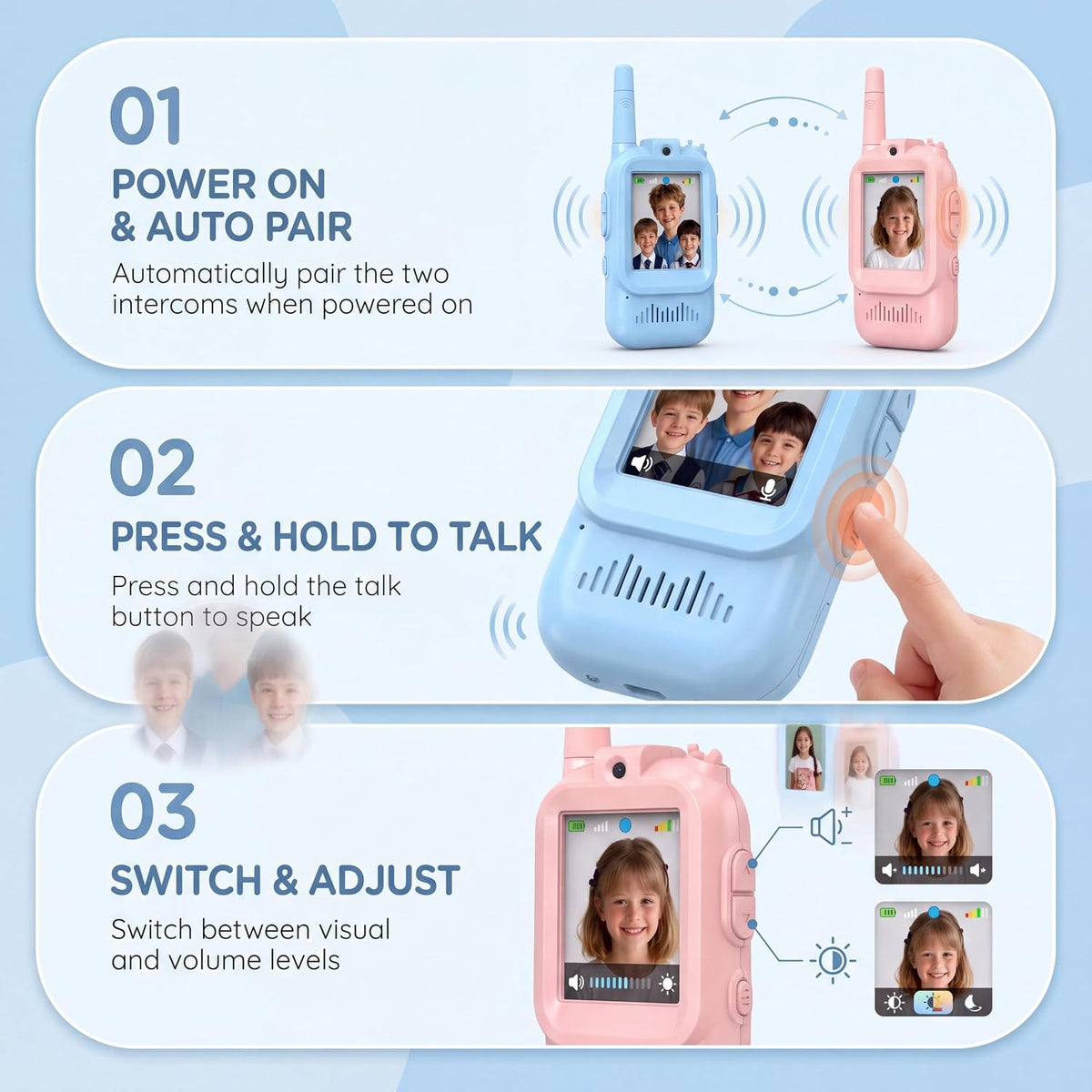 🎥 Kids Video Walkie Talkie Set with Voice Changer + LCD Writing Tablet | 2-Piece Interactive Communication Toy for Boys & Girls