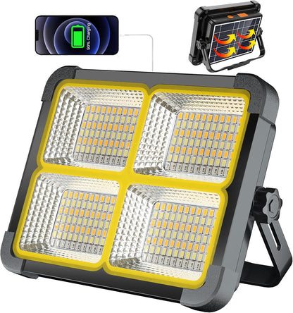 LED Floodlight with Solar Panel and Power Bank