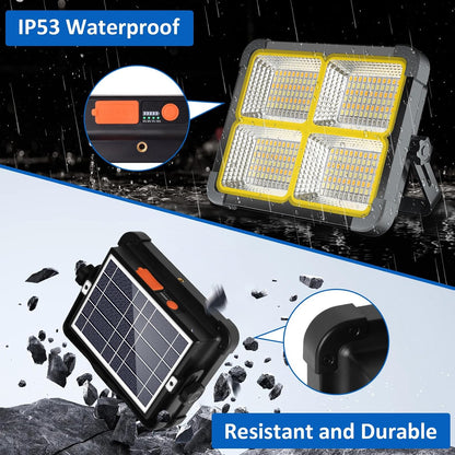 LED Floodlight with Solar Panel and Power Bank