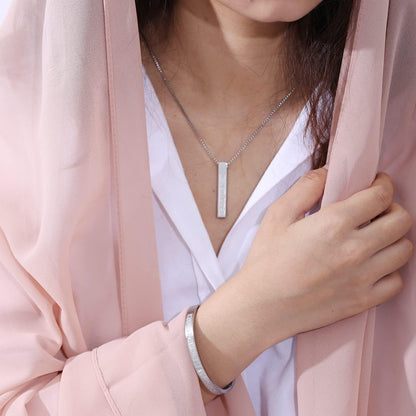 Islamic Ayat ul Kursi Bar Pendant Necklace