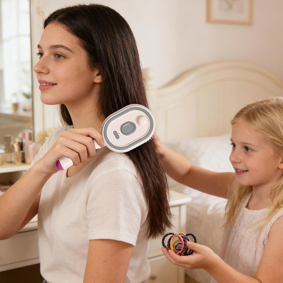 Steam Brush Rechargeable Detangling Tool with Oil
