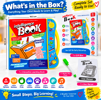 Talking E-Book Learning Toy for Kids – Interactive ABC, Numbers, Animals & Phonics Educational Book