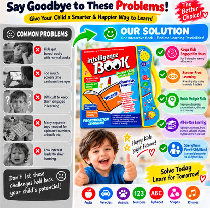 Talking E-Book Learning Toy for Kids – Interactive ABC, Numbers, Animals & Phonics Educational Book