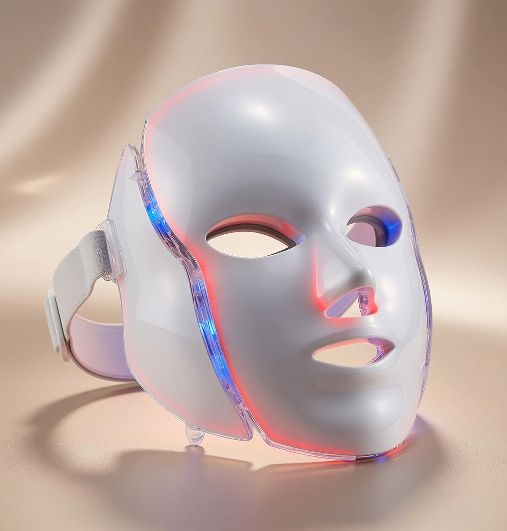 LED Light Therapy Face Mask with red and blue LED lights