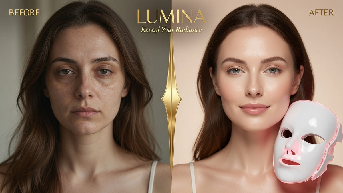 LED Light Therapy Face Mask positioned over face