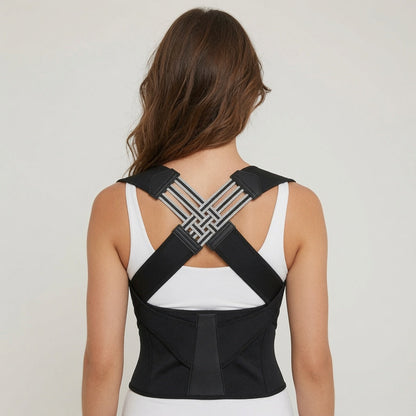 Adjustable Posture Corrector worn for everyday back support