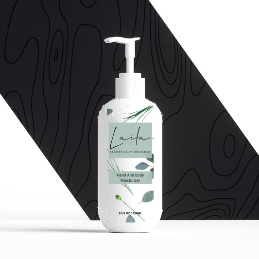 Botanical hand and body moisturizer in a stylish bottle for deep hydration and skin elasticity.